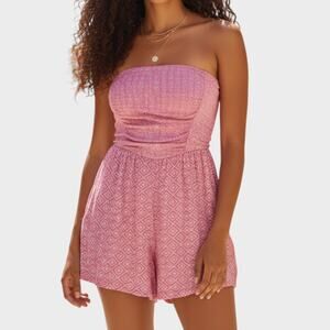 ROXY Strapless Romper Pink Medium